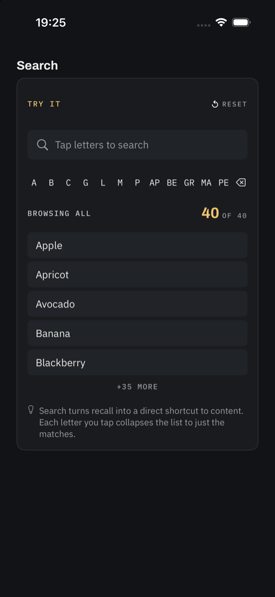 An interactive demo inside an entry